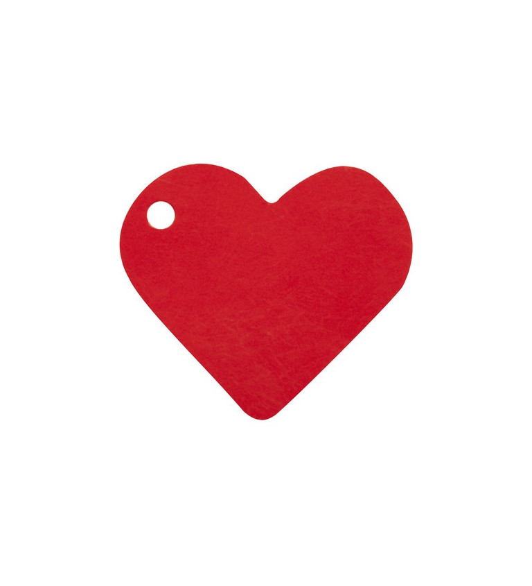 Jmenovka srdce - červená