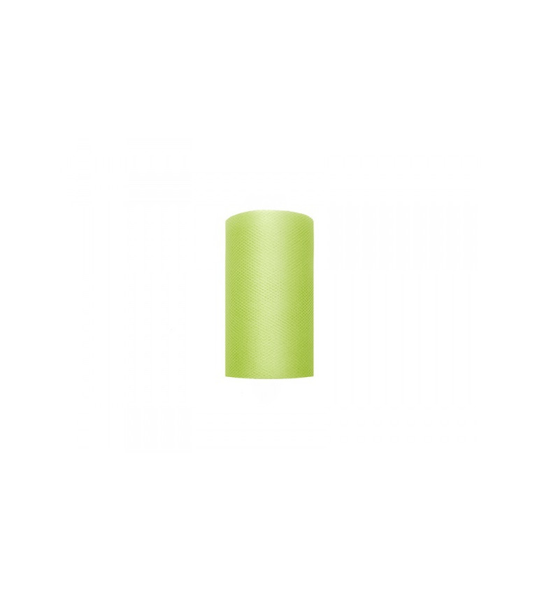 Dekorační tyl - světle zelený, 8 cm