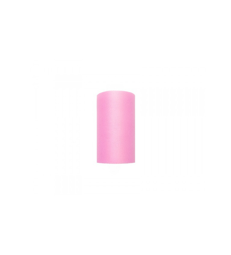 Dekorační tyl - světle ružový, 8 cm