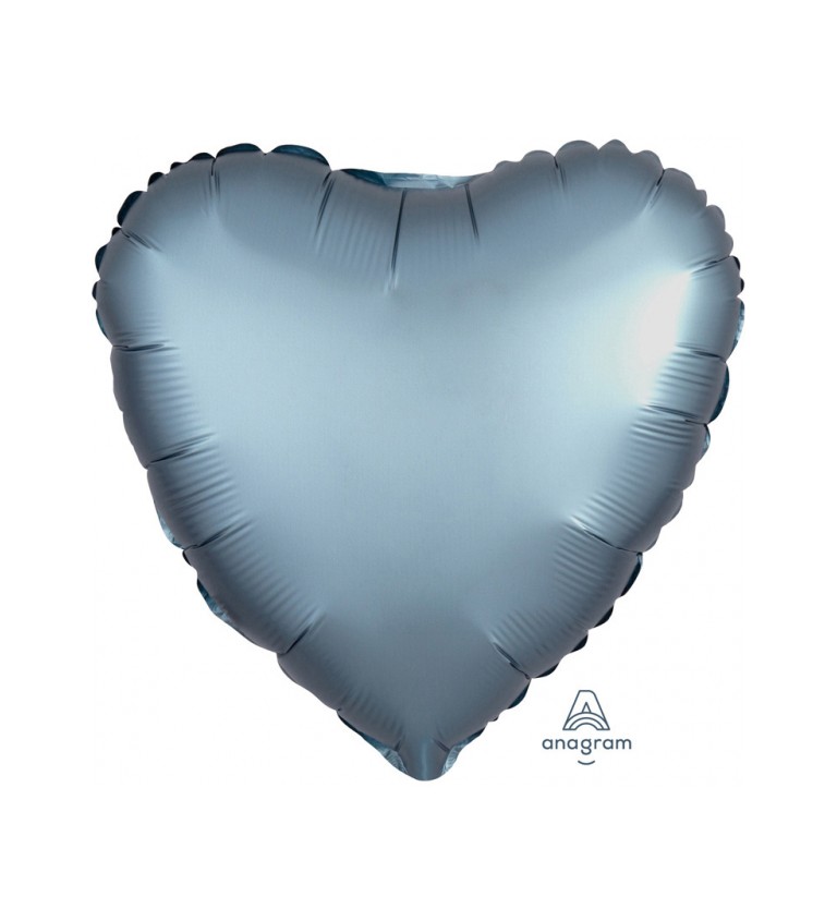 Balonek fóliový - Srdce Ocelově modré