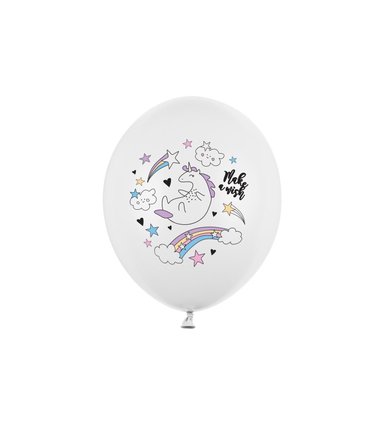 Balónek s jednorožcem - průhledný - 6 ks