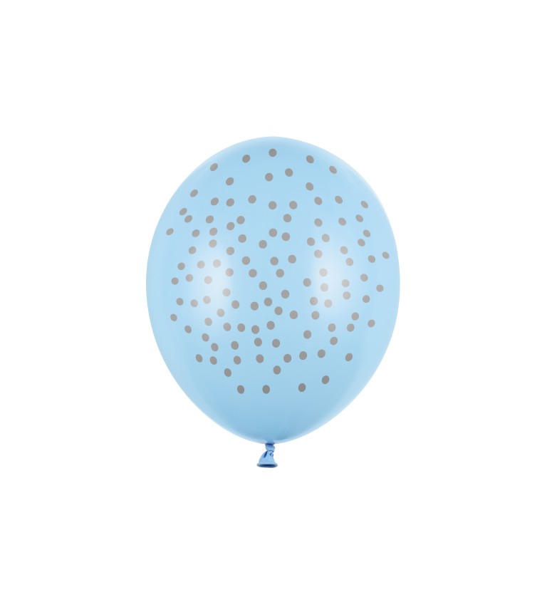 Modré balónky se stříbrnými puntíky