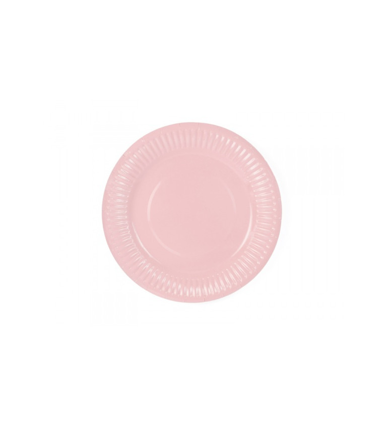 Papírové talíře - růžová