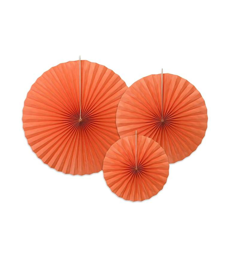 Závěsné rozety - oranžové - 3 ks